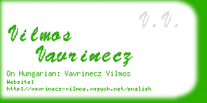 vilmos vavrinecz business card